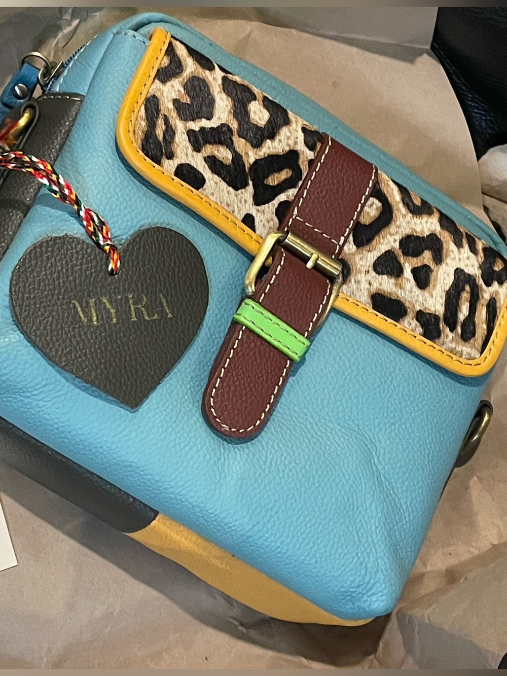 🆕 Myra Bag - Calypso Safari - Leopard Hair On Flap - Buckle - Adjustable Strap